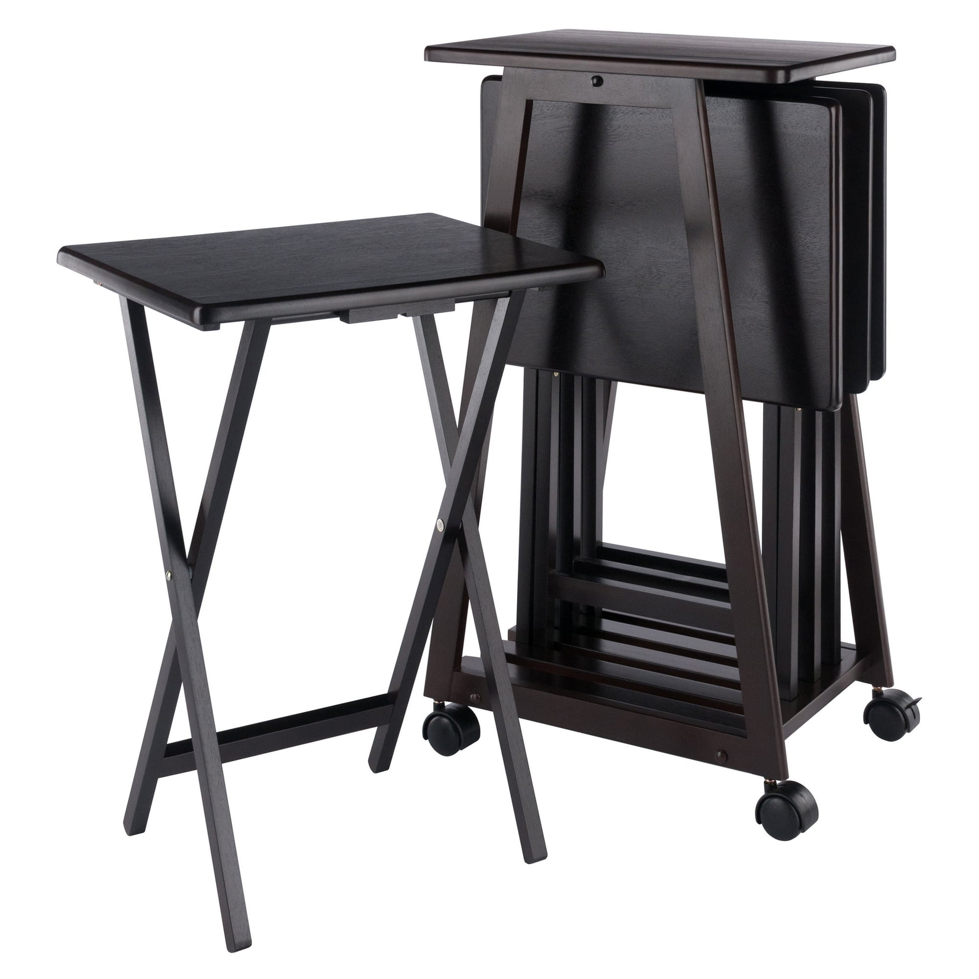 Winsome Adriel 5-Pc Snack Table Set, Coffee Finish