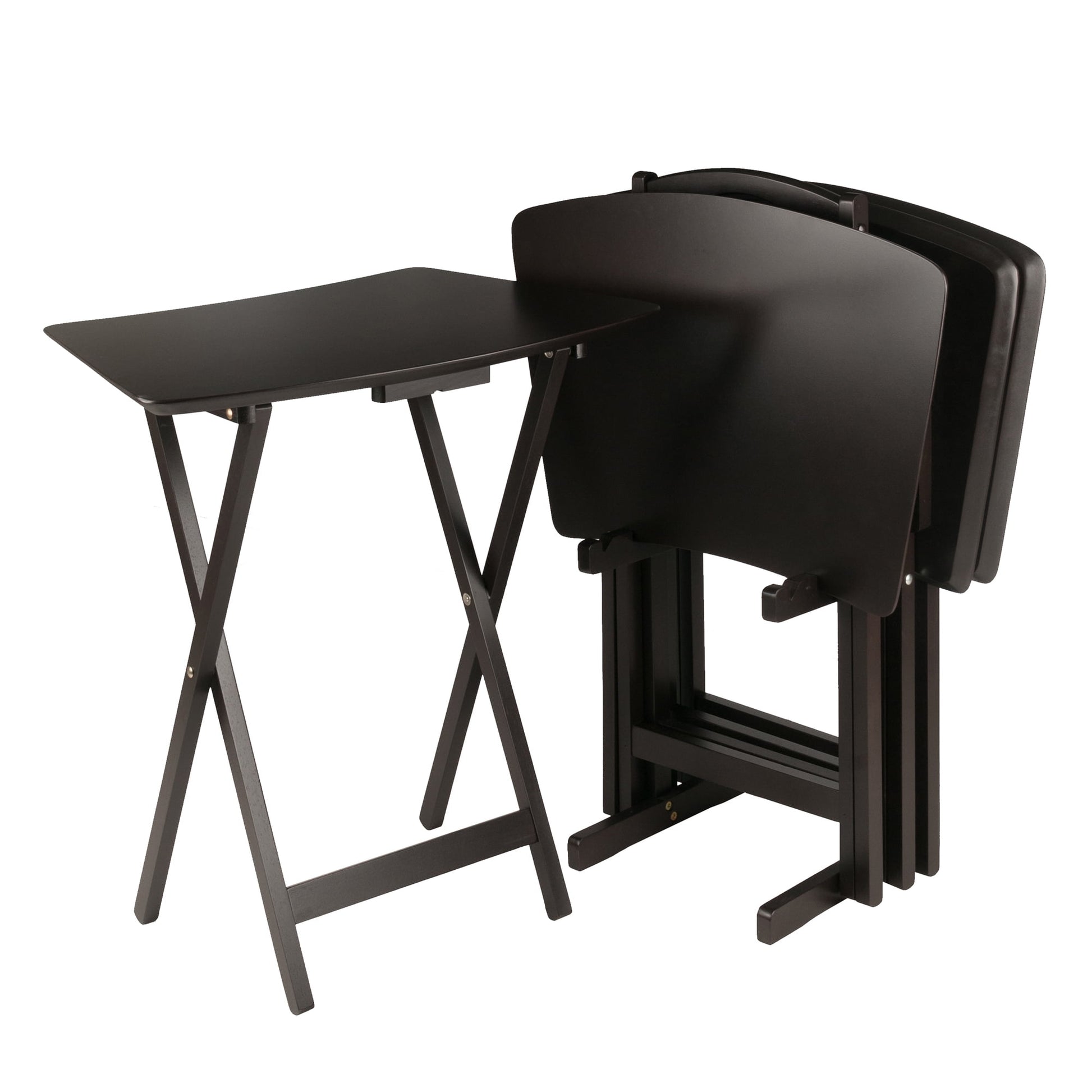 Winsome Anila 5-Pc Snack Table Set, Fan Shape, Coffee Finish