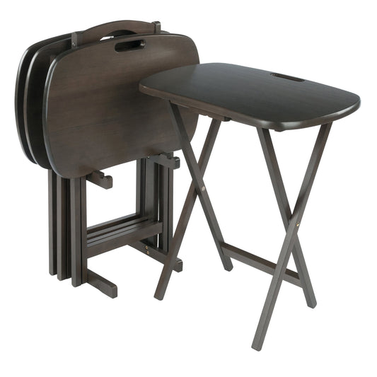 Winsome Lucca 5-Piece Snack Table Set, Oyster Gray Finish