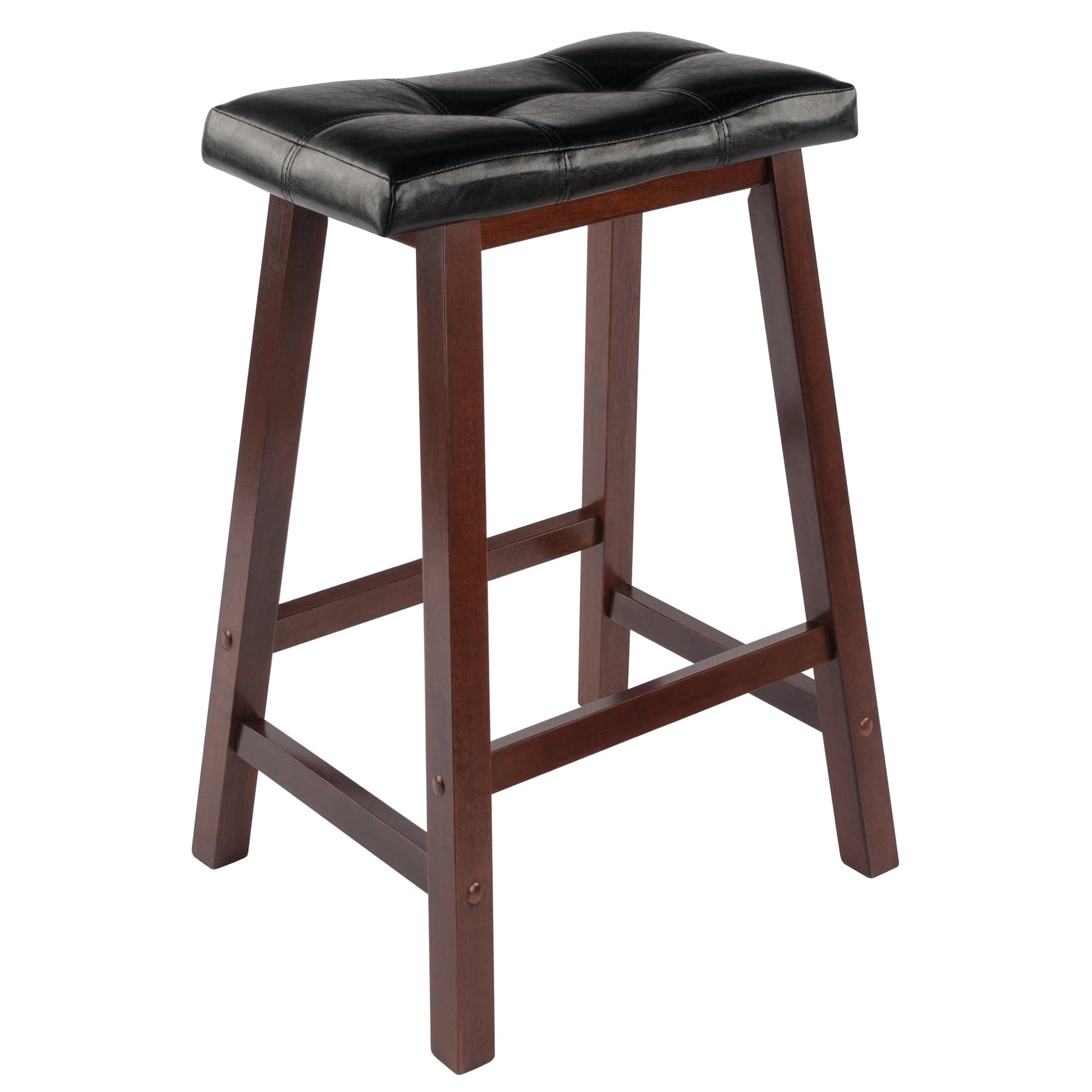 Winsome Wood Mona CojÃ­n Asiento Tipo Silla de Montar Taburete de Mostrador, Negro y Nogal