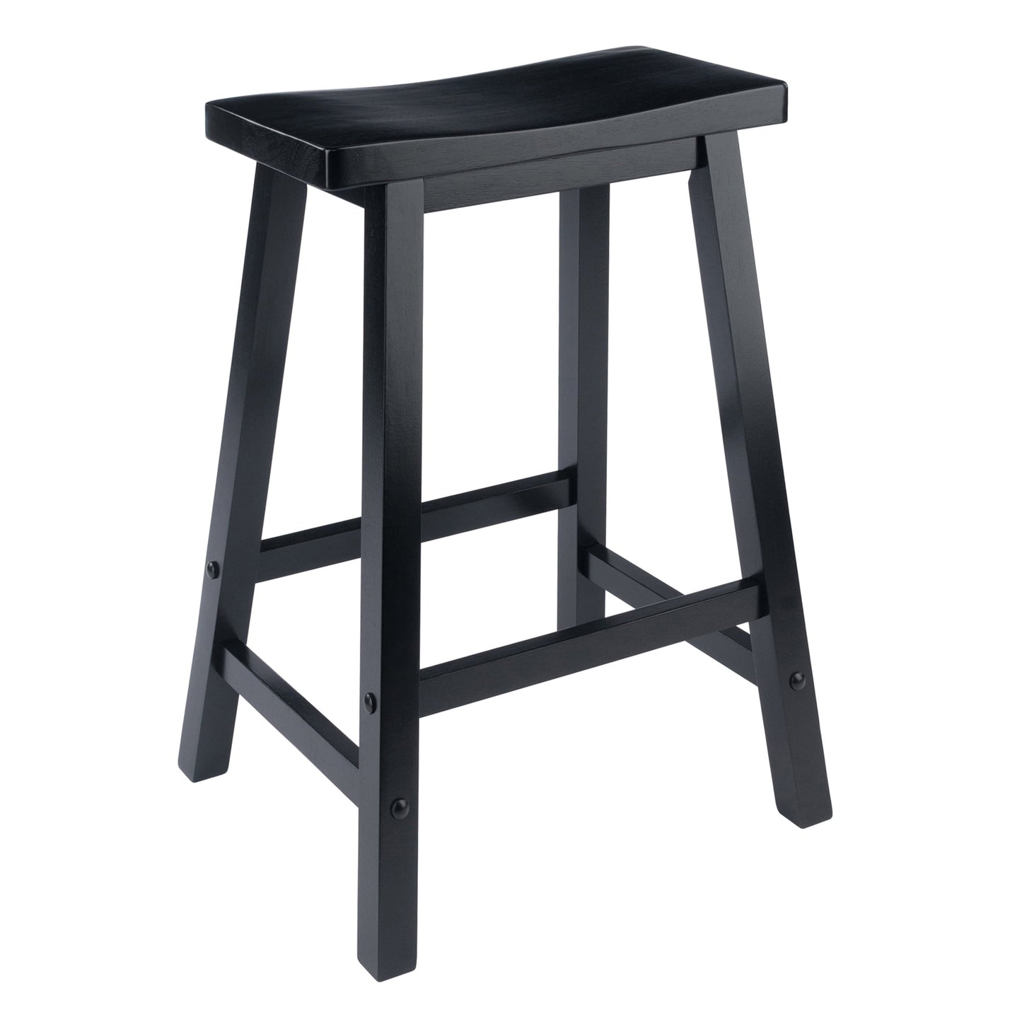 Winsome Satori Saddle Seat Bar Stool, 29", Black Finish