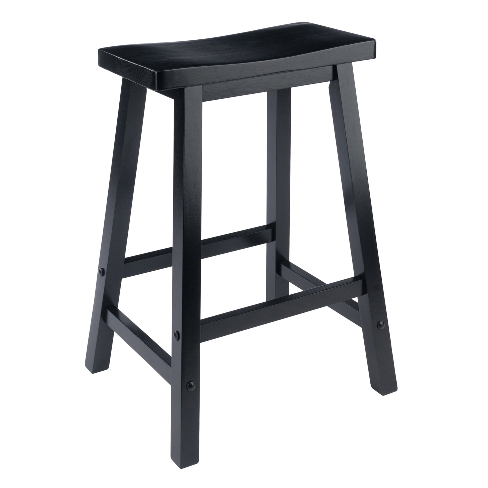 Winsome Satori Saddle Seat Bar Stool, 29", Black Finish