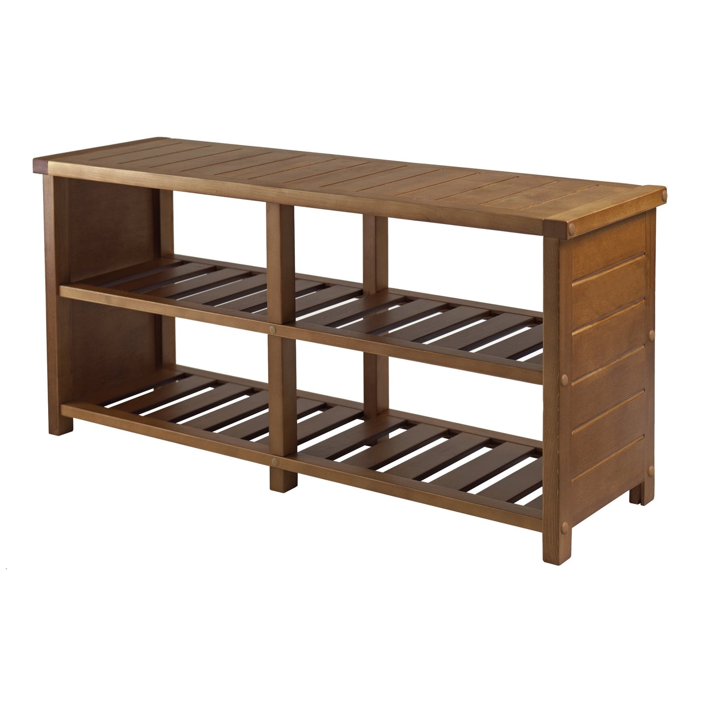 Winsome Keystone Shoe Bench, Teak Finish
