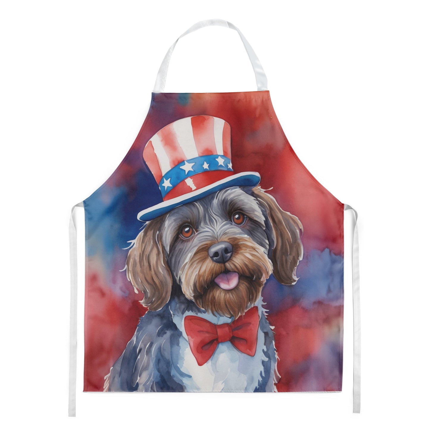 Wirehaired Pointing Griffon Patriotic American Apron 27 in x 30 in