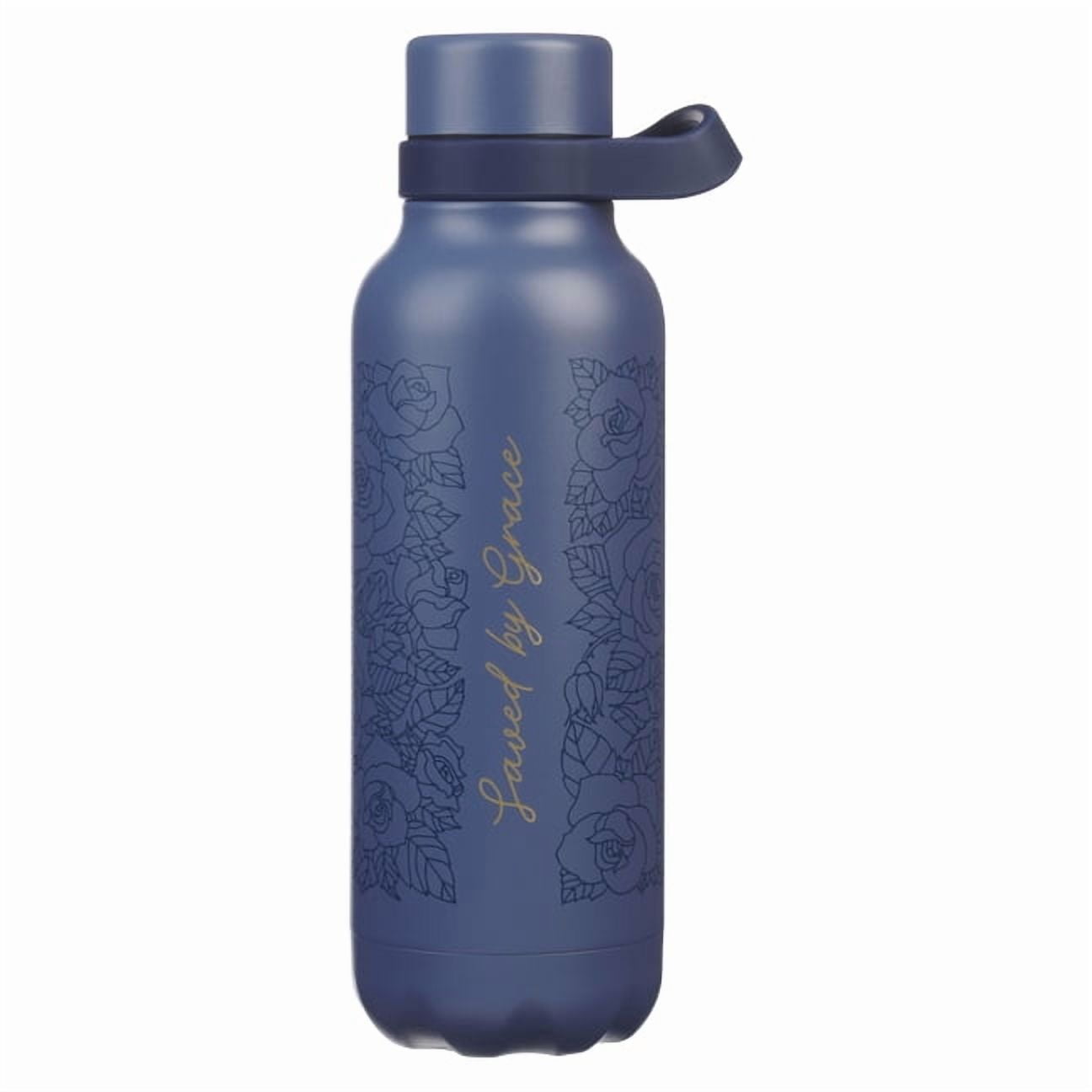 With Love Inspirational Women's Stainless Steel Water Bottle - Saved by Grace, All Occasion Versatile Gift, Double Wall , (Hardcover)
