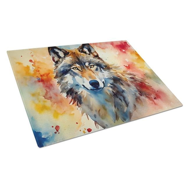Wolves Wolf Glass Cutting Board Large 12 in x 15 in