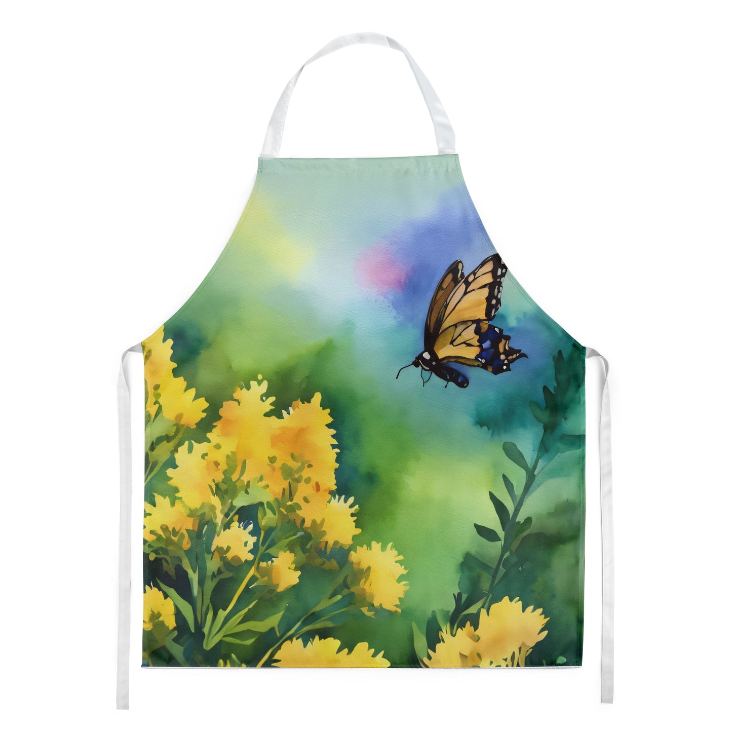 Kentucky Goldenrod in Watercolor Apron 27 in x 30 in