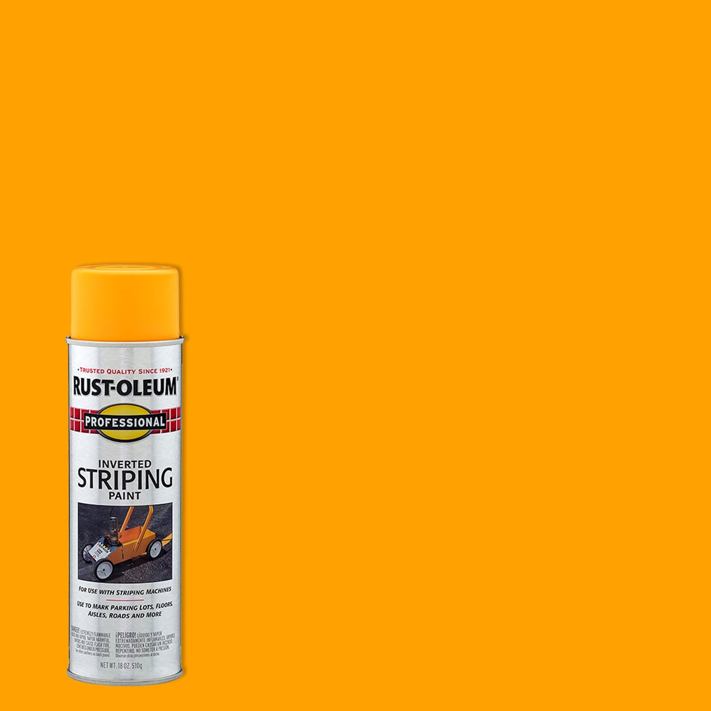 6 Pack, Yellow, Rust-Oleum Professional Inverted Striping Paint Spray-2548838, 18 oz