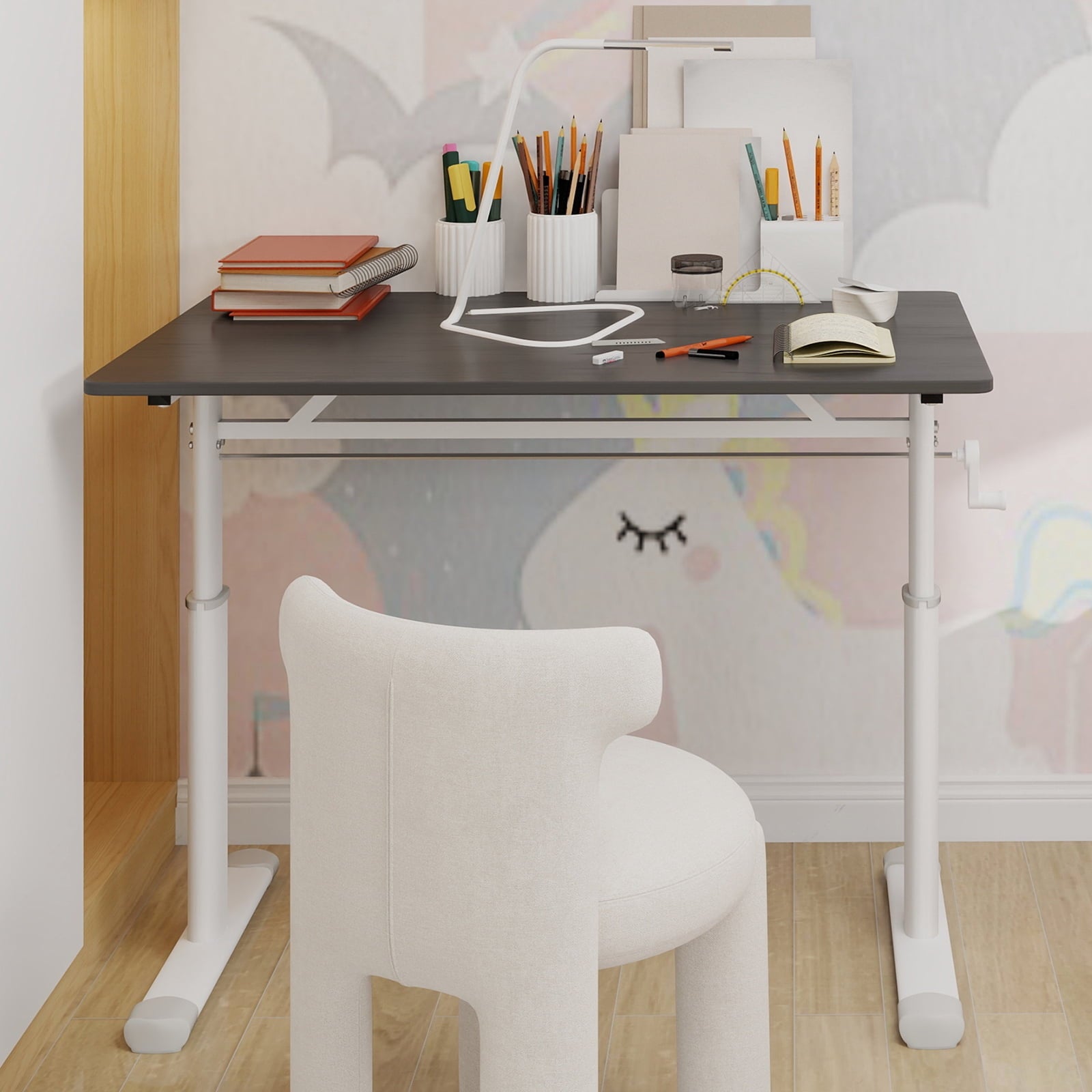 Yoneston 40" x 24" Height Adjustable Computer Desk, Home Office Standing Up Desk for Students,Teen and Adults, Grey