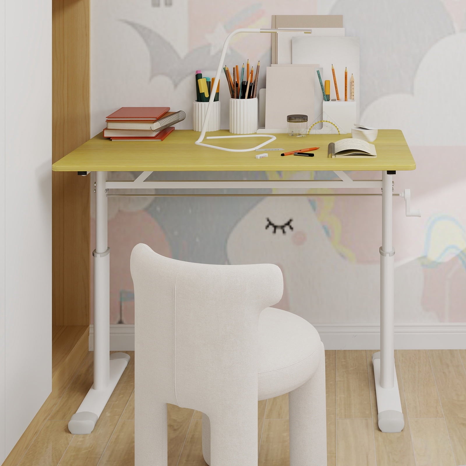 Yoneston 40" x 24" Height Adjustable Computer Desk, Home Office Standing Up Desk for Students,Teen and Adults, Wood