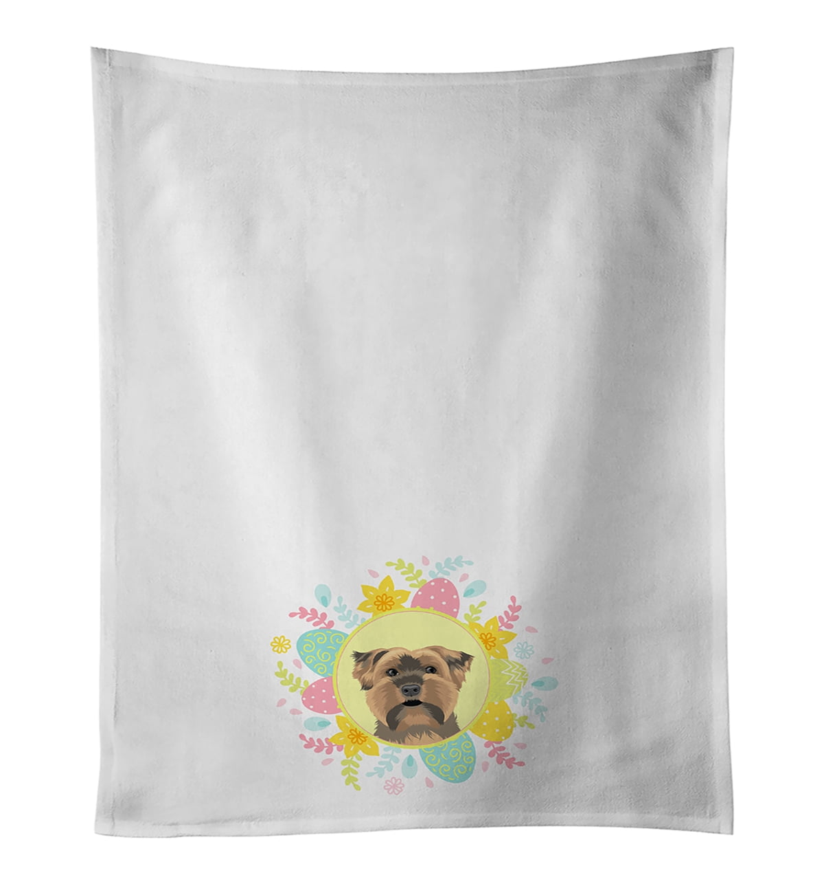Yorkie Chocolate #1 Easter White Kitchen Towel Set of 2 19 in x 28 in