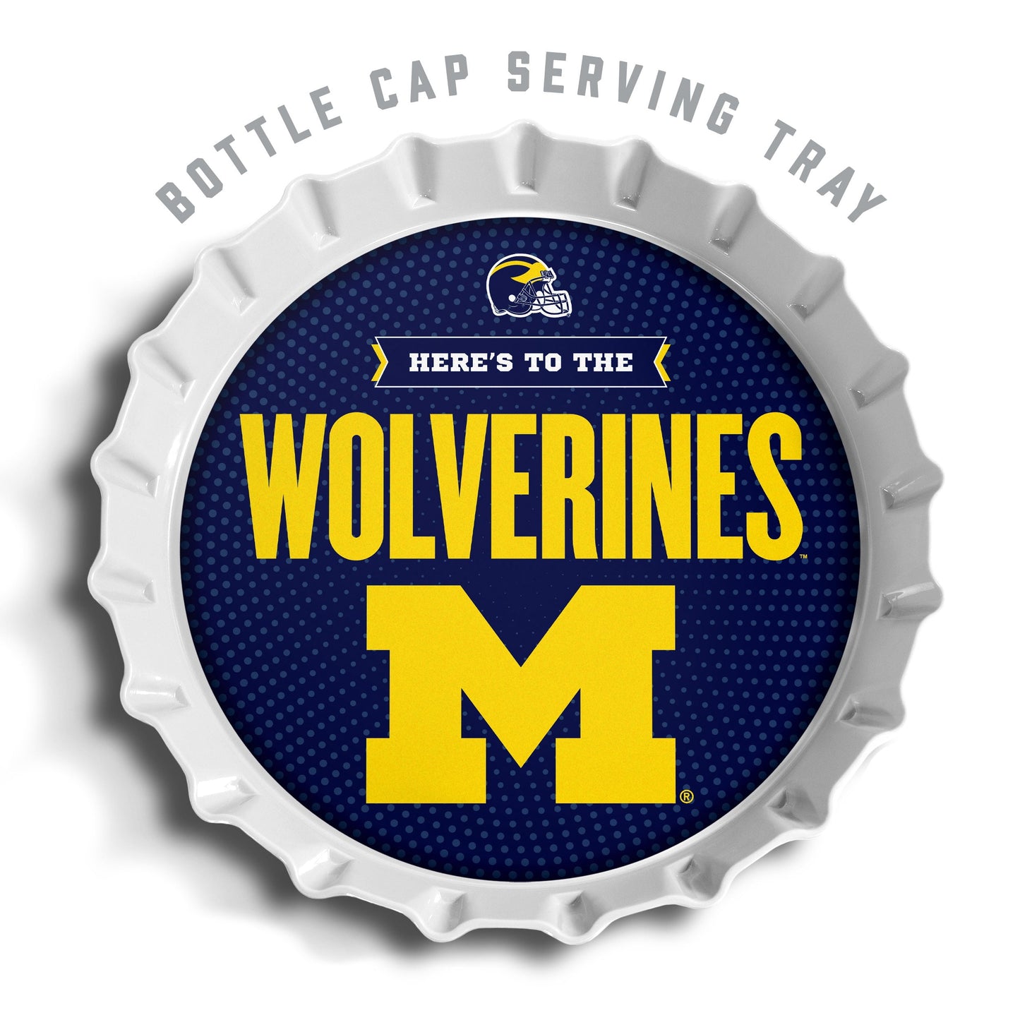 YouTheFan NCAA Michigan Wolverines Bottle Cap Serving Tray