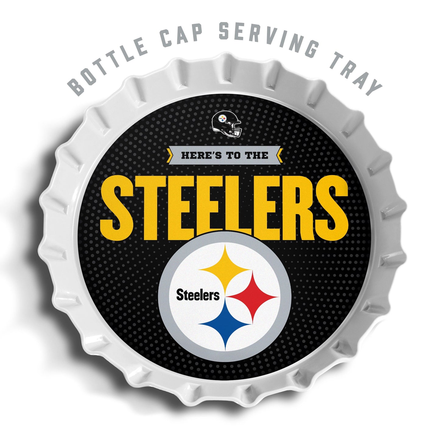 YouTheFan NFL Pittsburgh Steelers Bottle Cap Serving Tray