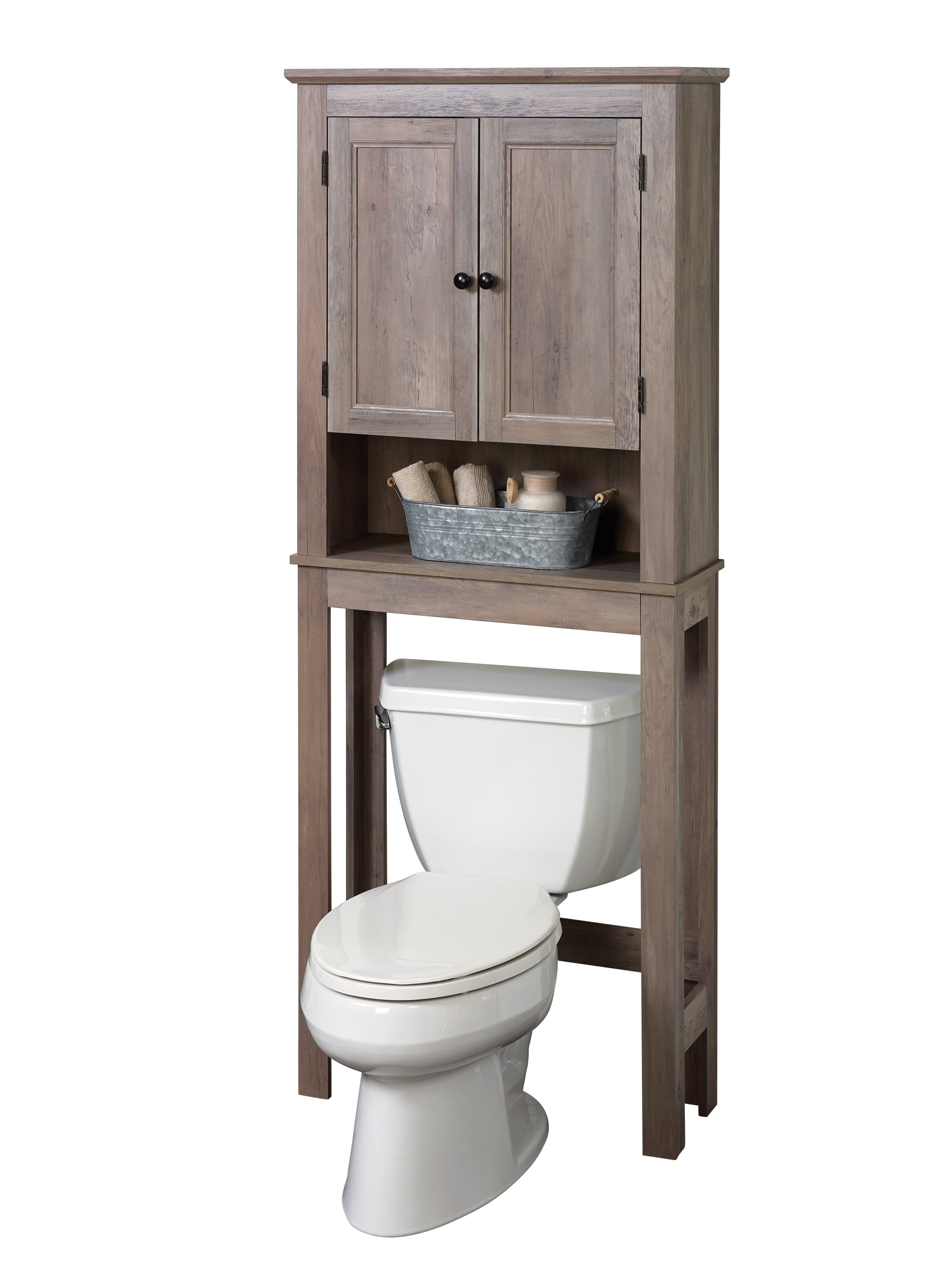 Zenna Home Custom Suite MDF over-the-Toilet Spacesaver, Bathroom Organizer, 3 Shelves, Gray