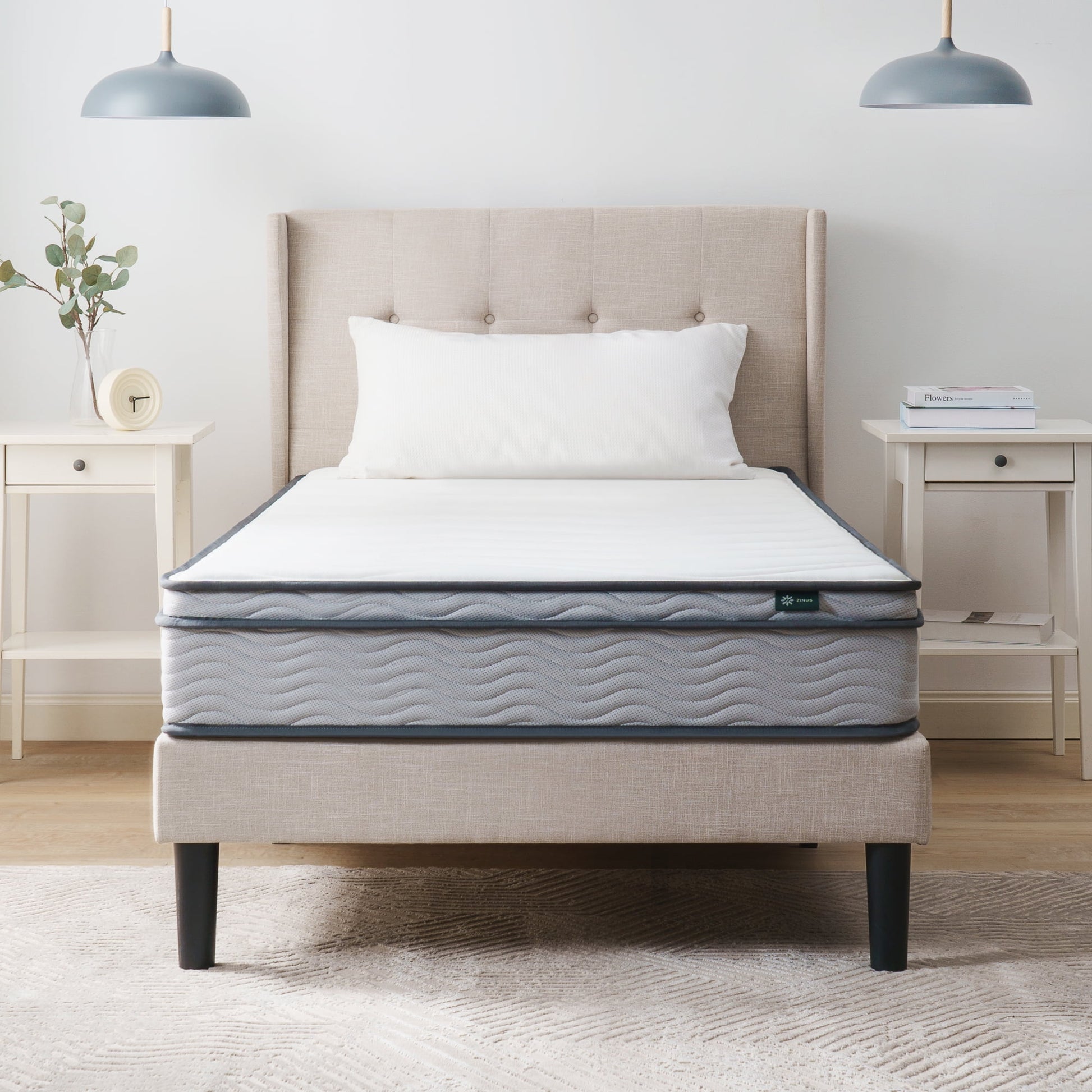 Zinus 8" Innerspring Mattress with Euro Top, Twin-XL