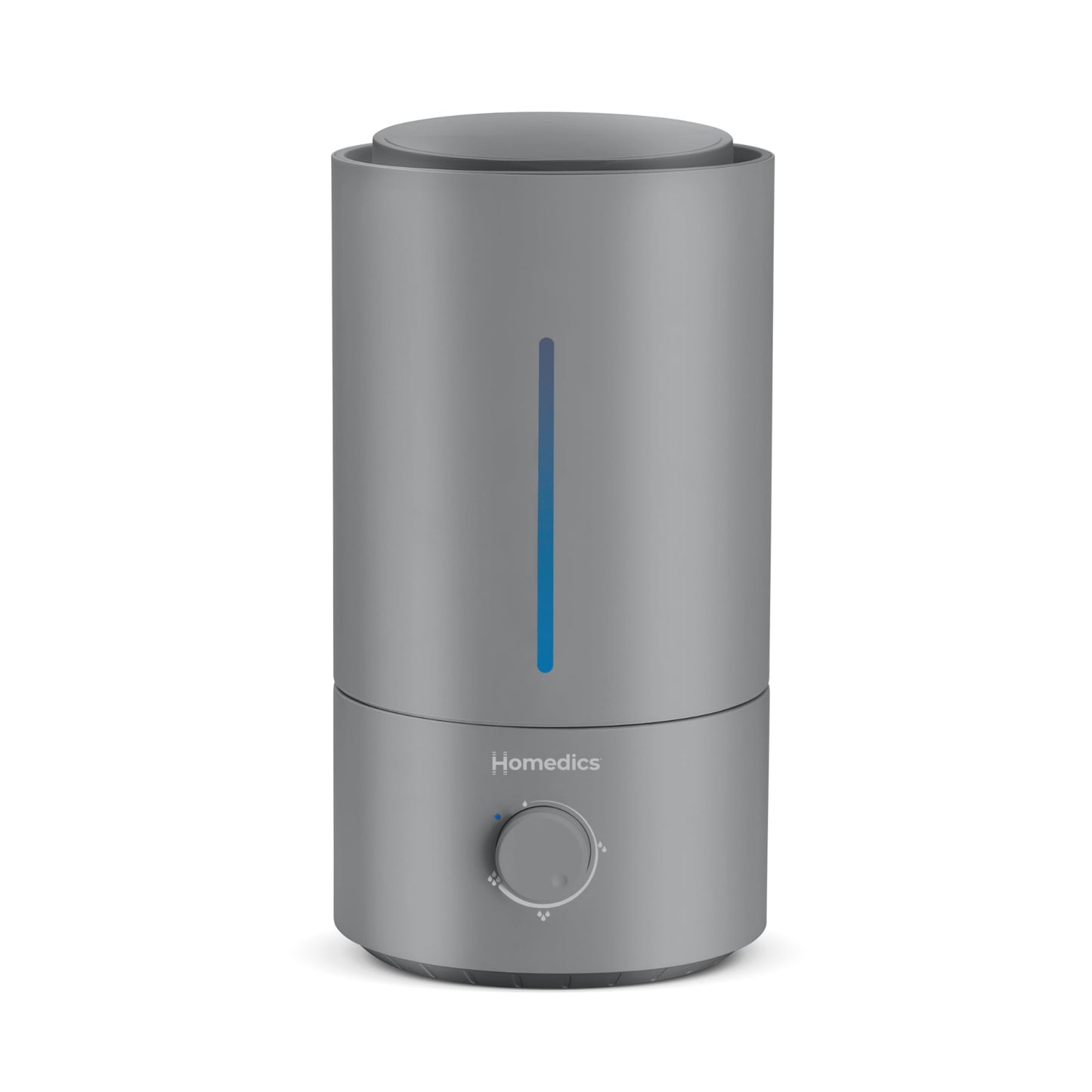 (Open Box) Homedics Ultrasonic Humidifier, Cool Mist, Easy Top Fill with up to 44 Hour Run Time, .96 Gallon, Gray