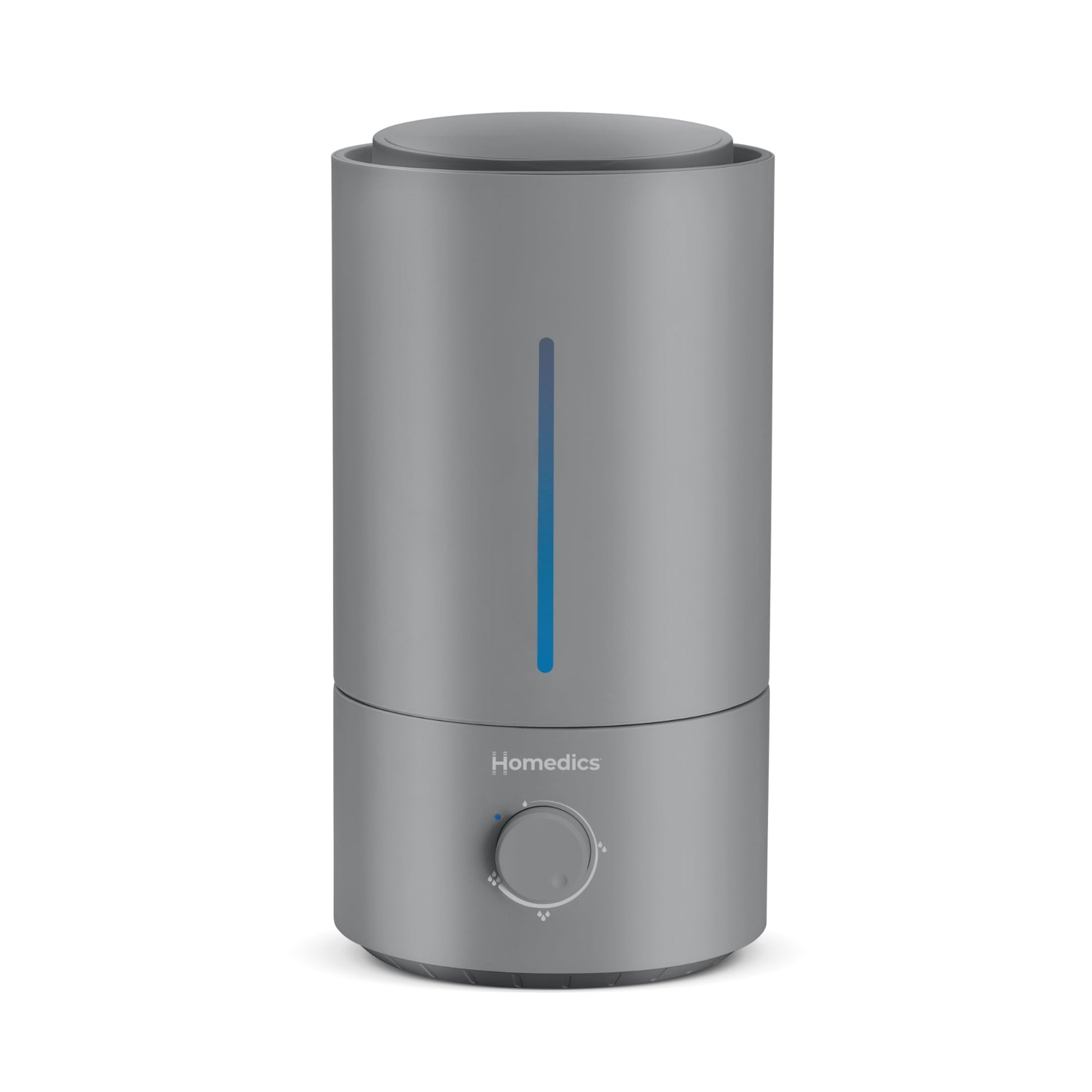 (Open Box) Homedics Ultrasonic Humidifier, Cool Mist, Easy Top Fill with up to 44 Hour Run Time, .96 Gallon, Gray