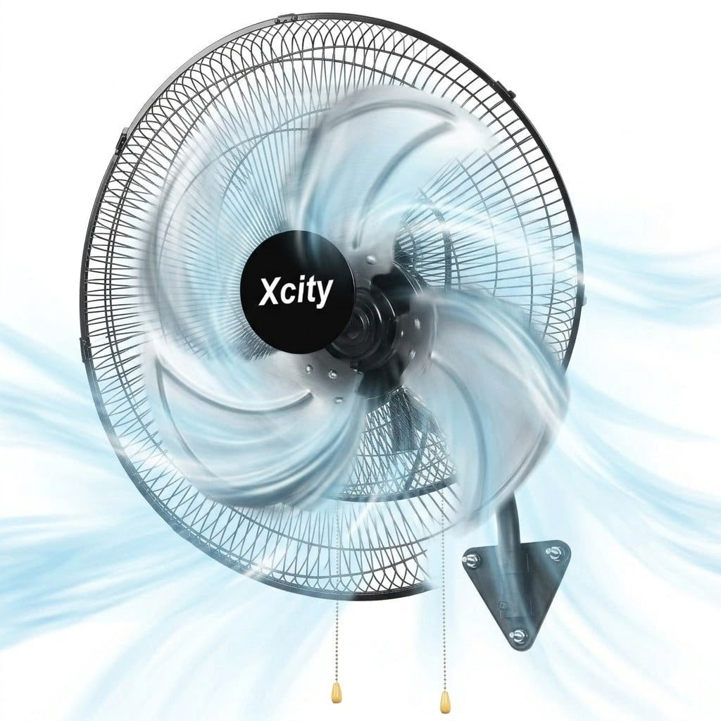 avobird 20-Inch Metal Wall-Mounted Fan â€” 3-Speed Settings, 90Â° Left-to-Right Oscillation, Powerful Airflow Up to 2600 CFM â€” High-Velocity Industrial Fan, Ideal for Homes, Factories, and Workshops