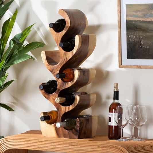 bali & pari Matana Boho Wine Rack, Natural/Brown