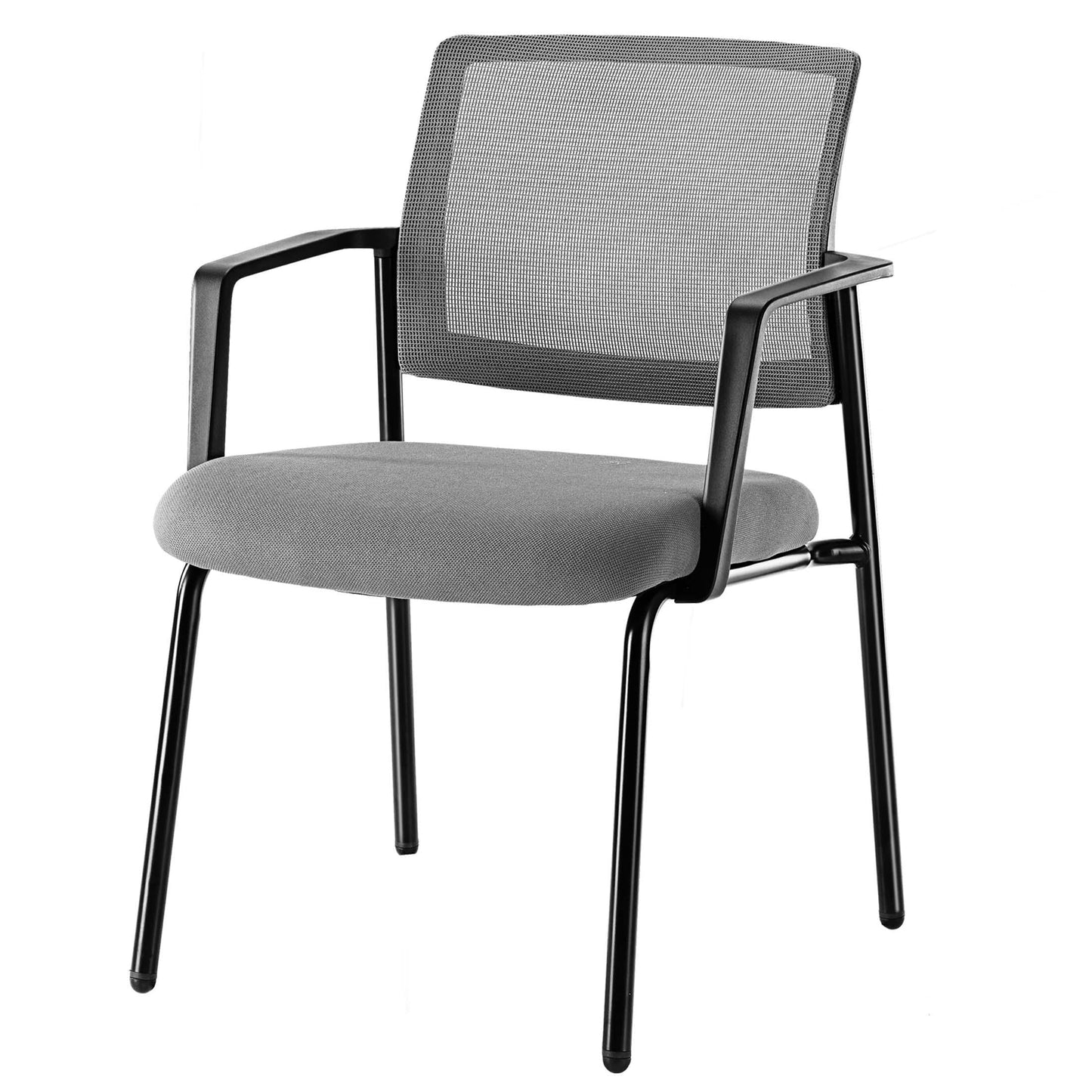 edx 1 Pack Mesh Back Stacking Arm Chairs, Guest Reception Chairs, Ergonomic Office Chair with Armrests, Gray