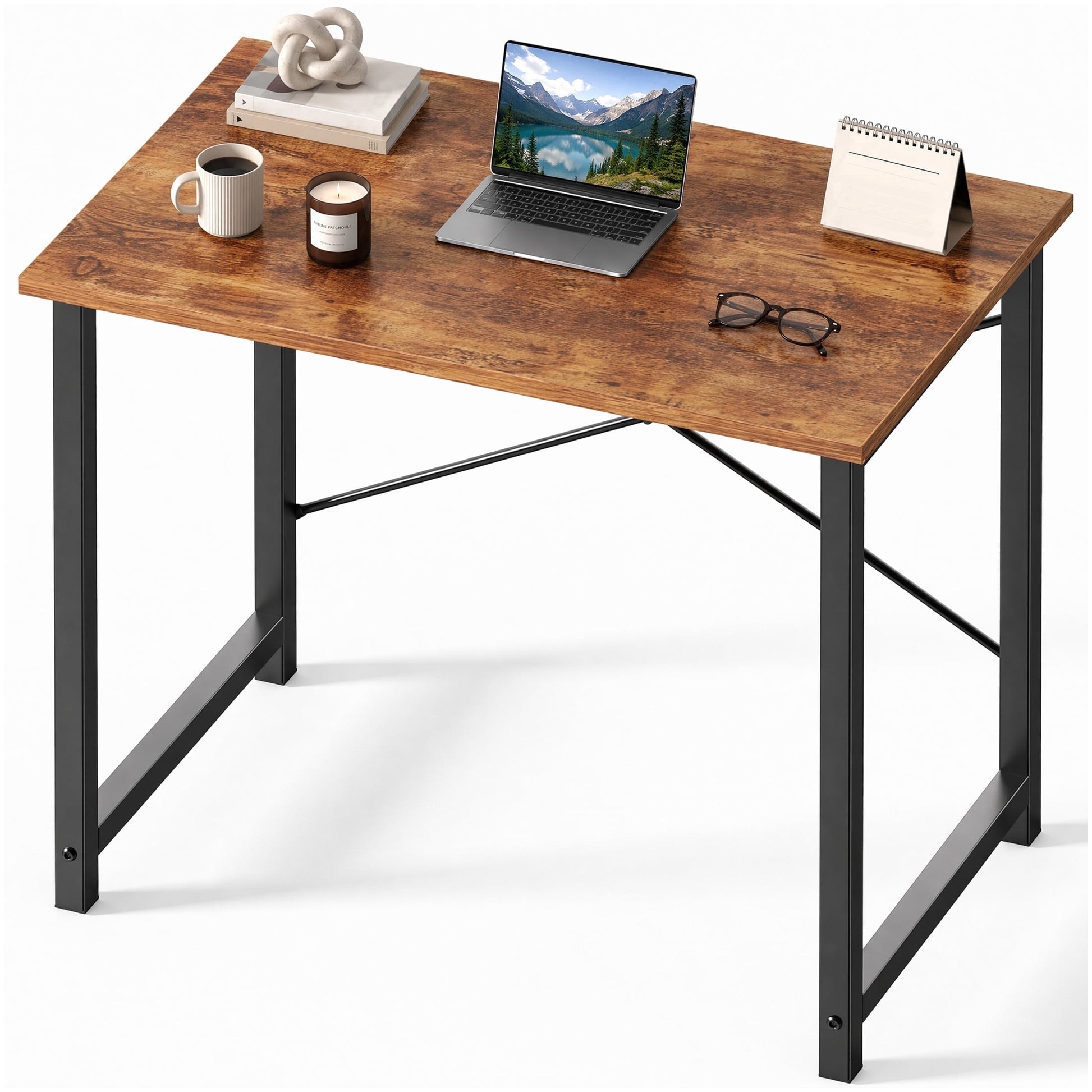 edx 31 inch Computer Desk Modern Writing Desk, Industrial Office Desk, Office Table for Small Spaces,Sturdy Laptop Table for Home Office, Rust