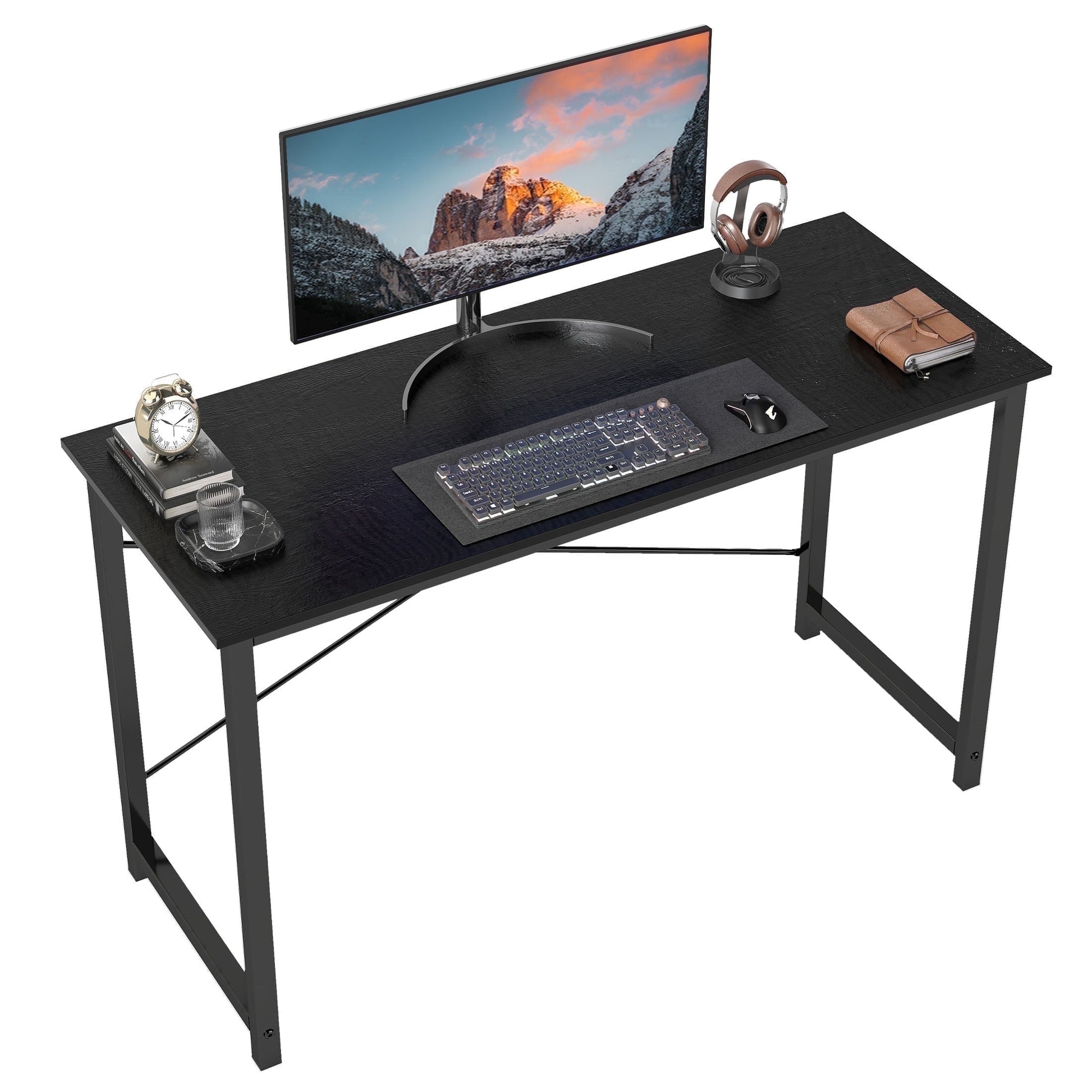 edx 47 inch Computer Desk Modern Writing Desk, Industrial Office Desk, Office Table for Small Spaces,Sturdy Laptop Table for Home Office, Black
