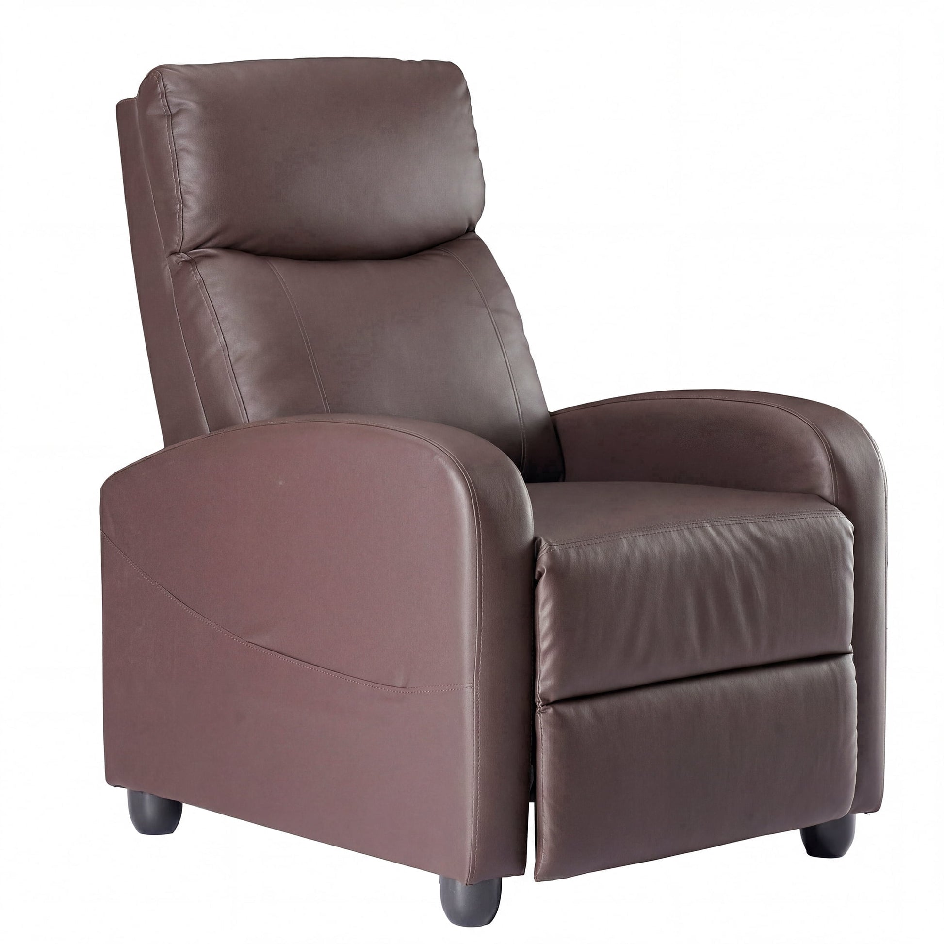 edx Adjustable Recliner Chair Sofa, Single Sofa with Padded Seat, Home Theater Seating for Living Room, Brown