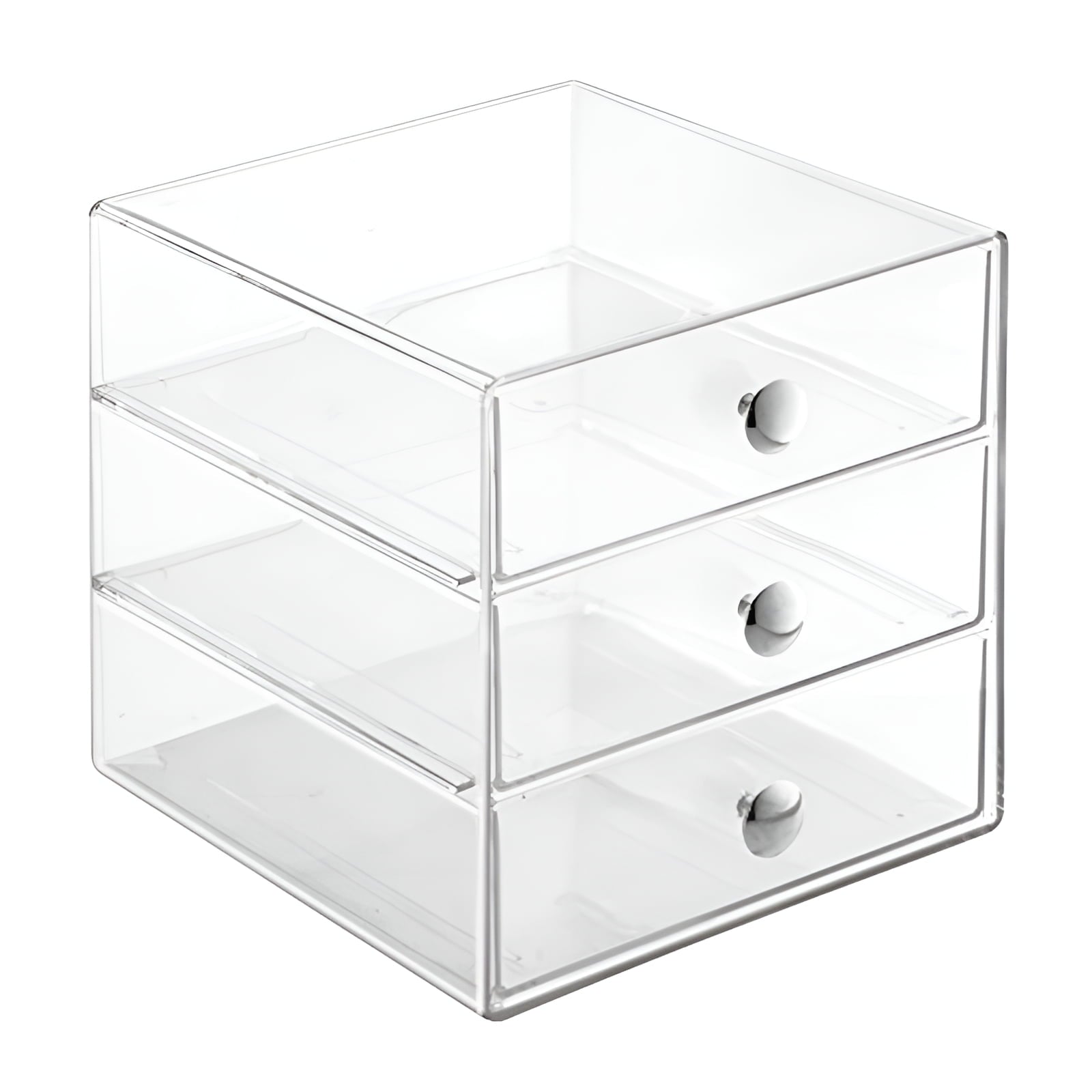iDesign 3 Drawer Vanity Makeup Organizer, Clear