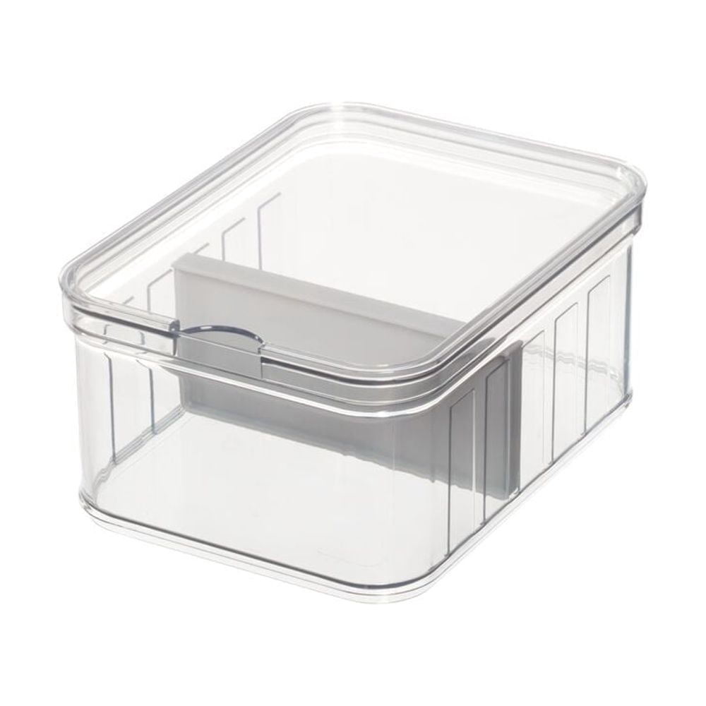 IDesign Crisp Cubo de Basura Apilable de PlÃ¡stico sin Bpa, PequeÃ±o, Transparente, Blanco