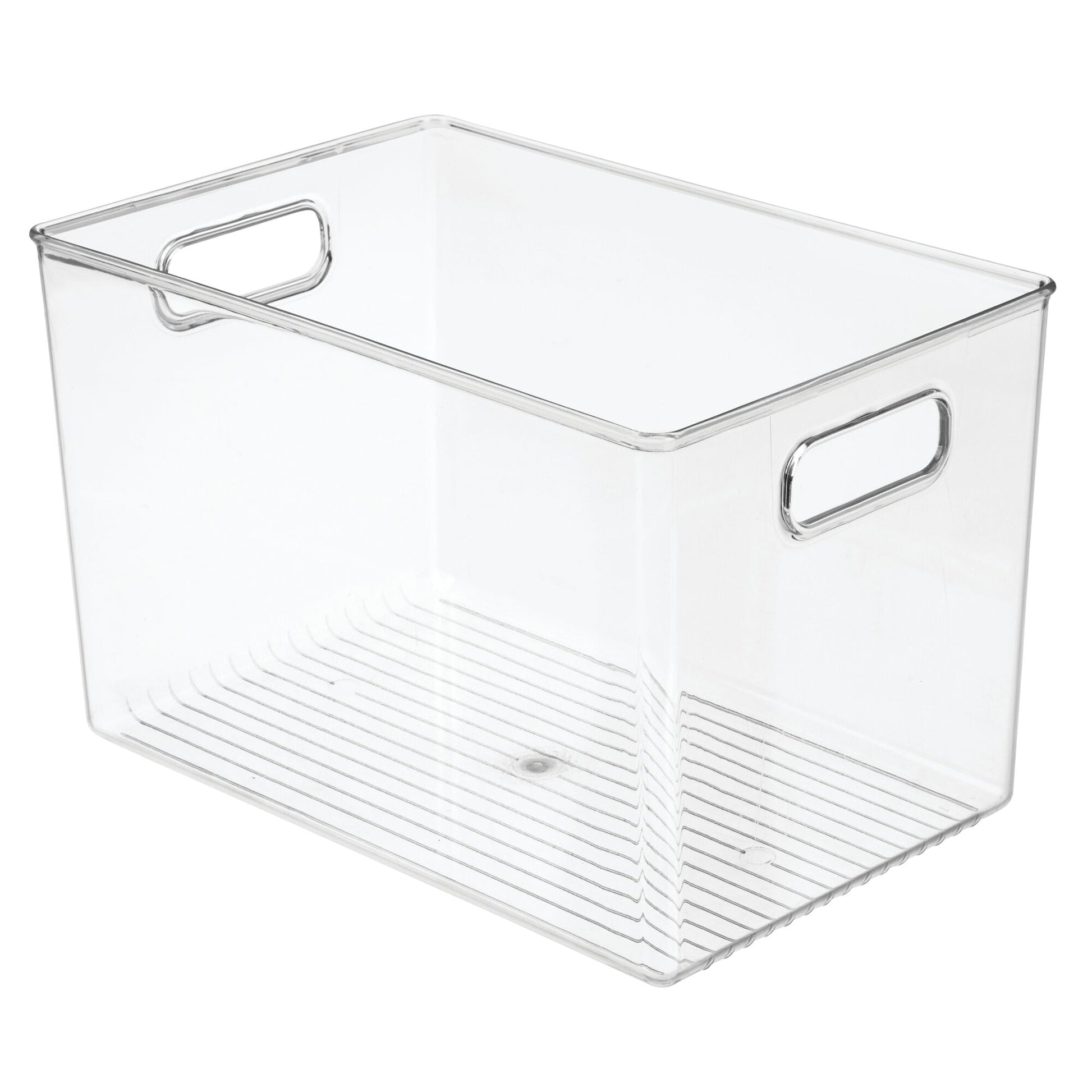 iDesign Plastic Kitchen Cabinet Organizing Bin, 12" L X 8" W, Clear