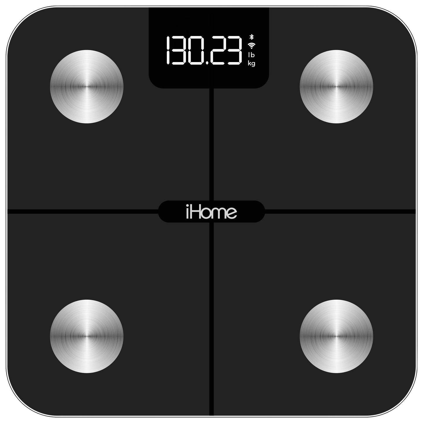 iHome Escala de BaÃ±o Inteligente 14 en 1 Digital con BaterÃ­a para Peso Corporal y BMI con Wiâ€‘fi y App de Entrenador Personal Fit+, Elegible para FSA y HSA, Negra, Capacidad de 397 Lb