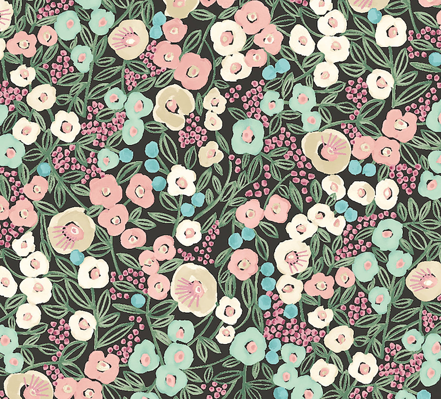 ohpopsi Flora Ditsy Pink Garden Unpasted Non Woven Wallpaper, 19.7-in by 33-ft., 54.2 sq. ft.